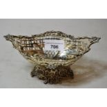 William Comyns, Victorian silver bonbon dish with pierced and floral cast decoration, 5oz t