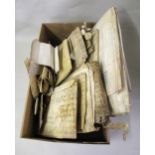 Large quantity of 17th Century (eleven) and later deeds and documents (approximately thirty two) and