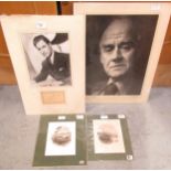 Signed photograph of Robert Donat, together with a large format photograph of Cyril Cusack and two