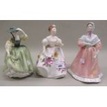 Two Royal Doulton figures, ' Marilyn ' and ' Buttercup ' together with a Coalport figure ' Martha '