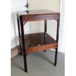 Pair of reproduction lamp tables in Chinese Chippendale style, together with a matching coffee table