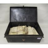 Deed box containing twenty two 17th and 18th Century vellum indentures