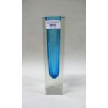 Murano Sommerso blue glass vase, 25cm high