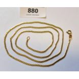 18ct Yellow gold chain, 25in long, marked 750, 9.2g