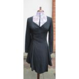 Versace Jeans Couture, black long sleeved dress with boned bodice and flared skirt, size 28/42 Think