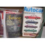 Two boxes containing a quantity of various 1960's and 1970's Autocar, Motorsport and other related