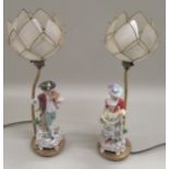 Pair of late 19th / early 20th Century Continental porcelain figures of a lady and gentleman,
