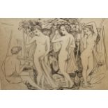 John Buckland Wright (1897-1954), ' Judgement of Paris - No. IV circa 1950 ' inscribed ' Judgement