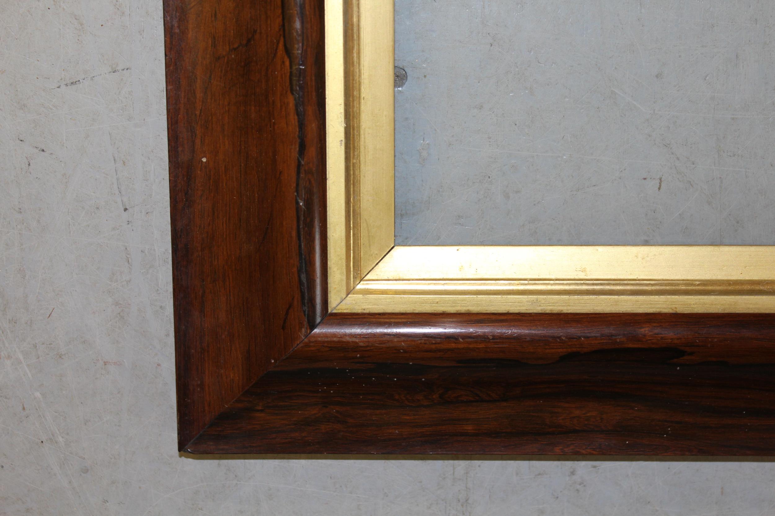 Pair of antique rosewood picture frames with gilt slips, 47cm x 57cm rebates
