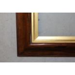 Pair of antique rosewood picture frames with gilt slips, 47cm x 57cm rebates