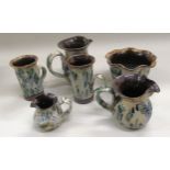 Six pieces of Weymouth glazed pottery by L. Stockley