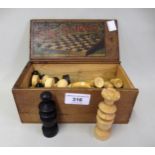 Boxwood chess set in original box