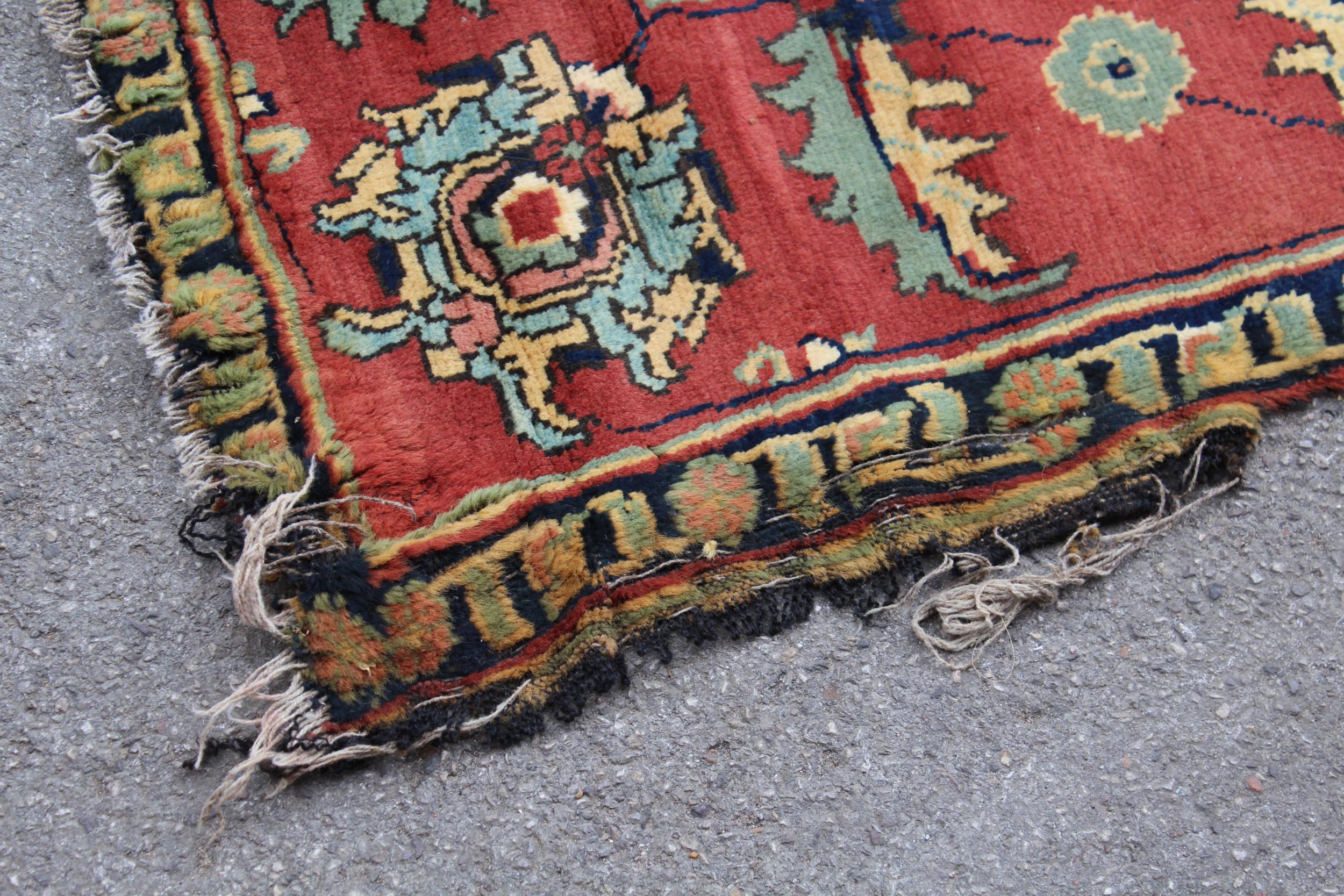 Modern Turkish carpet with an all-over palmette design, on ivory ground with rust ground borders ( - Image 3 of 3