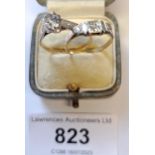 18ct Gold ring, size O.5, together with a 9ct gold dress ring, size M, 3.6g gross weight
