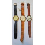 ' Cristal ' gentleman's gold plated wristwatch together with two others