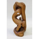 Contemporary carved wooden sculpture by Harry Iles, dated '78, 64cm high