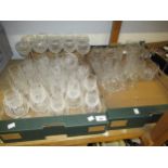 Large quantity of good quality cut glass drinking glasses