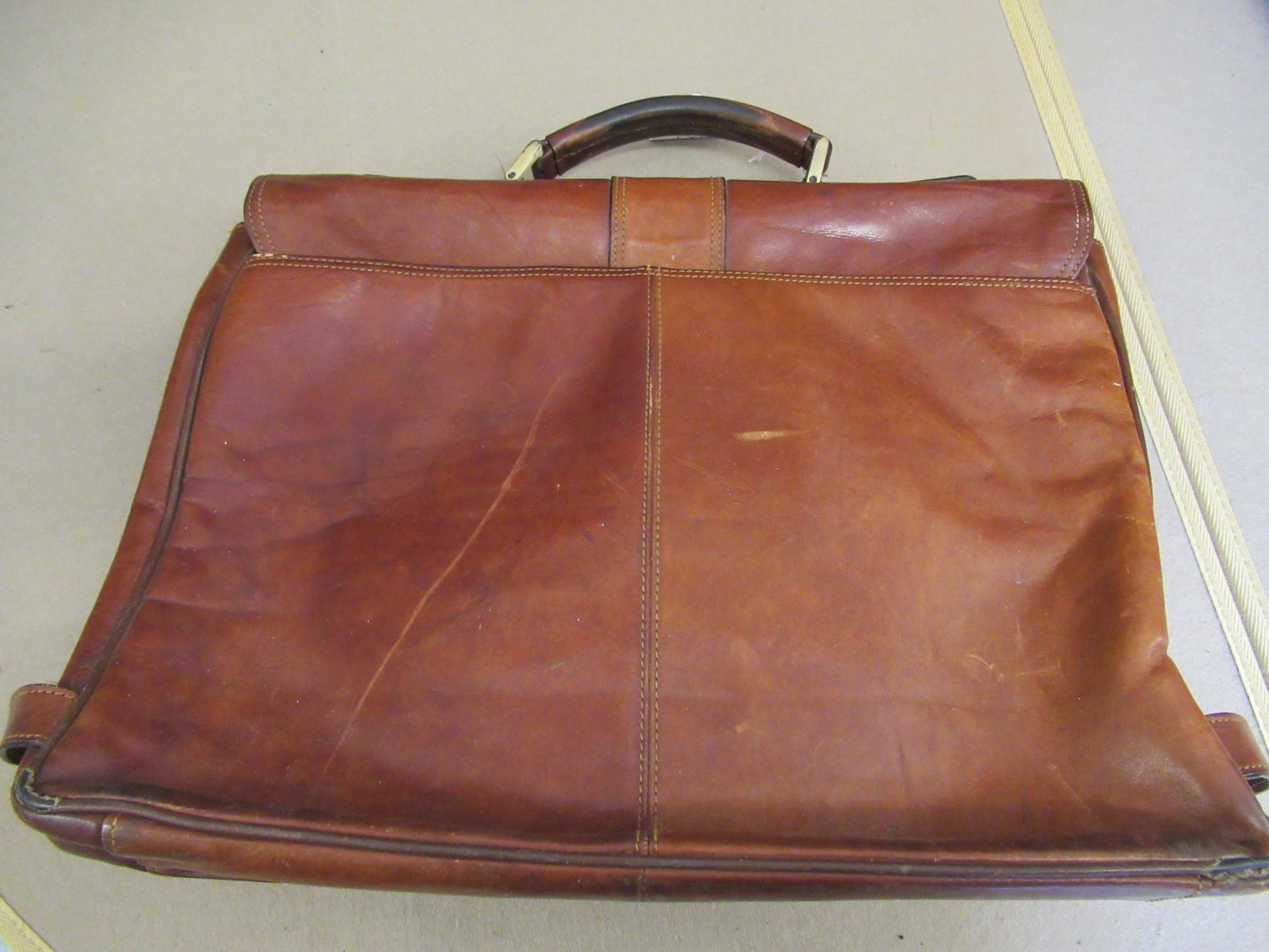 Tan leather attaché case by Piquadro, together with another leather briefcase Condition as shown - Image 5 of 17
