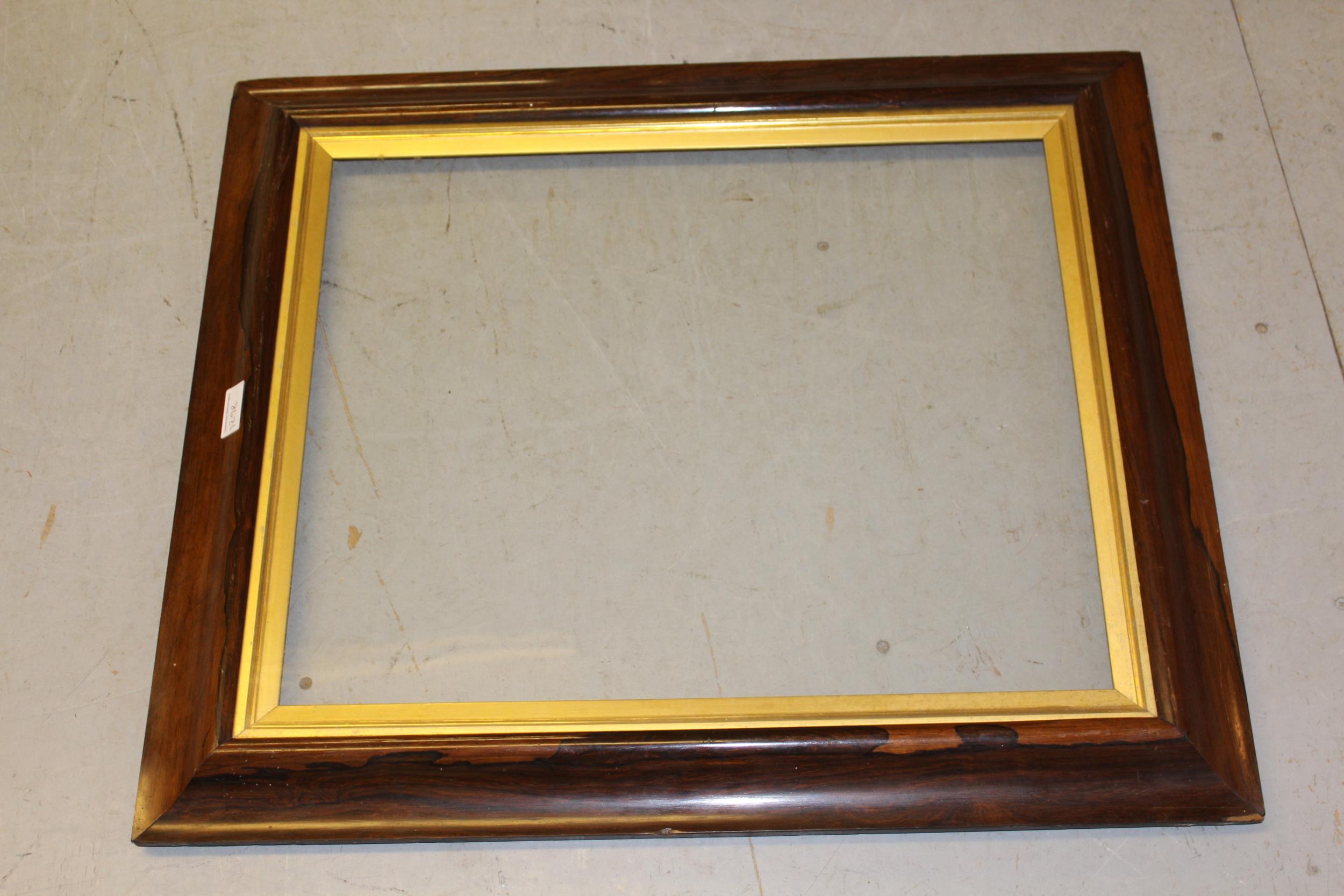 Pair of antique rosewood picture frames with gilt slips, 47cm x 57cm rebates - Image 2 of 2