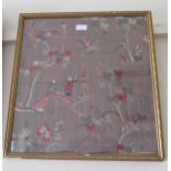 Chinese silkwork picture, birds in foliage, bearing character marks, another silkwork picture,
