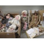 Large quantity of the Leonardo Collection, mainly porcelain headed dolls in original boxes, (boxes