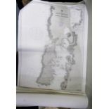 Quantity of 19th Century unframed Ordnance Survey maps of Scotland and a quantity of reproduction