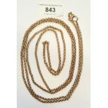 9ct Gold guard chain, 150cms long, 28g