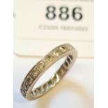 18ct white gold diamond set eternity ring, size P, 4.5g
