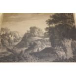 Francois Vivares, pair of unframed 18th Century engravings, classical landscapes with figures,