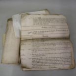 1758 Manuscript schedule connected with Richard Wilkinson, County Durham together with a bundle of