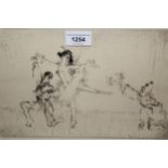 Troy Kenny, signed etching, study of dancers, 26cm x 35cm