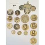 Antique bronze Roman coin, Victorian silver coin, Chinese coin and other antique style coins All