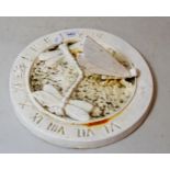 20th Century white painted cast iron sundial decorated with dragonflies