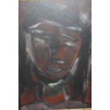 After Irma Stern, mixed media painting, head study of an African lady, signed Stern, 30cms x 25cms