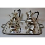 Mappin & Webb five piece silver plated tea and coffee service, including a rectangular two-handled