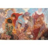 Large 20th Century coloured print titled ' Sound of Moon ', No.151465, indistinctly signed, gilt