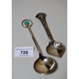 Australian Arts & Crafts silver spoon marked Hobart, together with a similar spoon by Mildred Creed