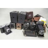 Quantity of various box cameras and folding cameras