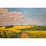J. Simpson, group of ten various oil paintings on board, landscapes, the largest 61cms x 92cms,
