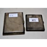 Two silver engine turned cigarette cases, 8oz t