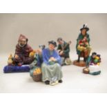 Royal Doulton figures, ' The Potter ' HN1493, ' The Mask Seller ' HN2103, ' The Master ', ' Tuppence