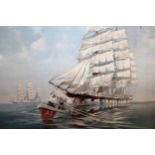 Keith A. Griffin, signed coloured print ' Tamar off Iquique ' together with two small Japanese