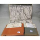 Two folios containing a quantity of various ordnance survey maps, unmounted antique map of Mile