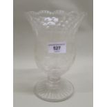 20th Century cut and etched glass celery vase