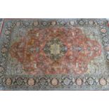 Mid 20th Century cotton rug with a medallion and all-over animal and stylised floral design on a