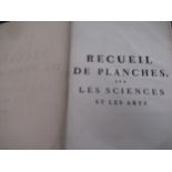 One 18th Century French volume, ' Recueil de Planches ' with fold-out plans of theatres (