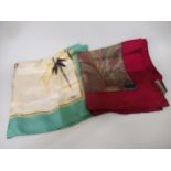 Two vintage Liberty scarves, together with a similar Gucci scarf Gucci has a stain close to the