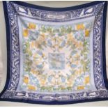 Hermes, Paris, silk scarf ' Early America ' by F. De La Perriere, 90cm square Needs cleaning, one