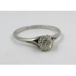 Diamond solitaire ring, in white metal, the diamond approximately 0.40ct, size U, 3.2g