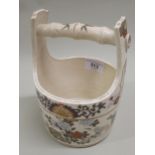 19th Century Satsuma floral decorated enamel and gilt vase in the form of a Japanese bucket with